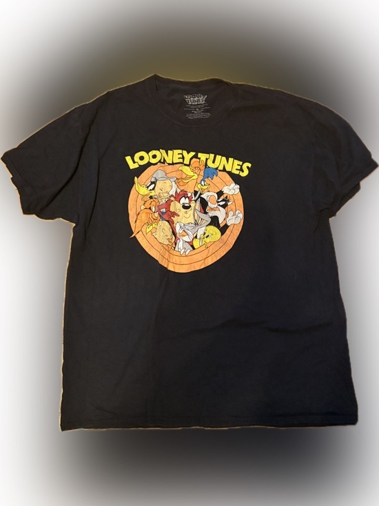Warner Bros. Other - Vintage Warner Bros. Looney Tunes Black Tee with Yellow Logo XL